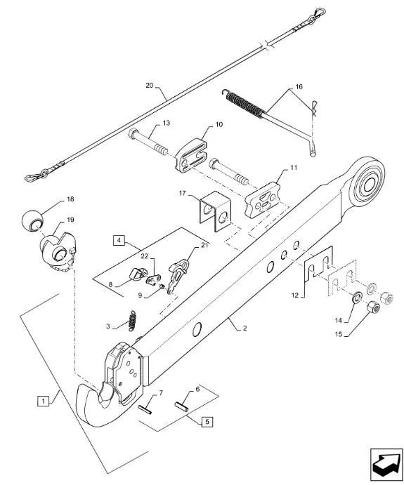 87455437 - Тягакрюк в сб. (3 кат.) нижн. лев. нав. задн. TGT8./Mg.